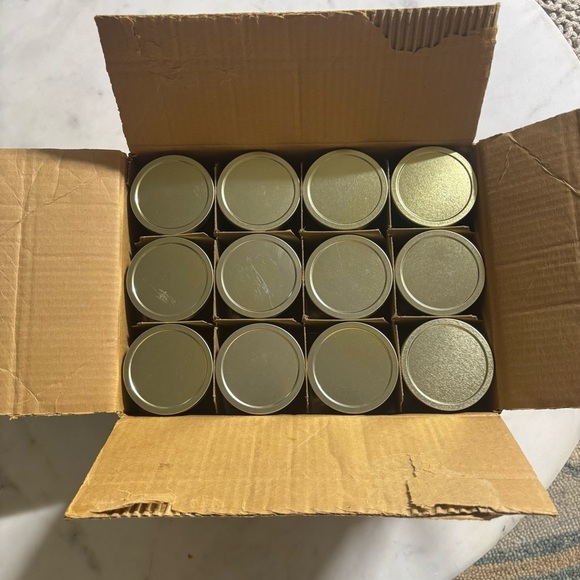 Vintage case of 12 Dominion glass 7.5 oz jelly tumblers / glasses with lids - Picture 4 of 13